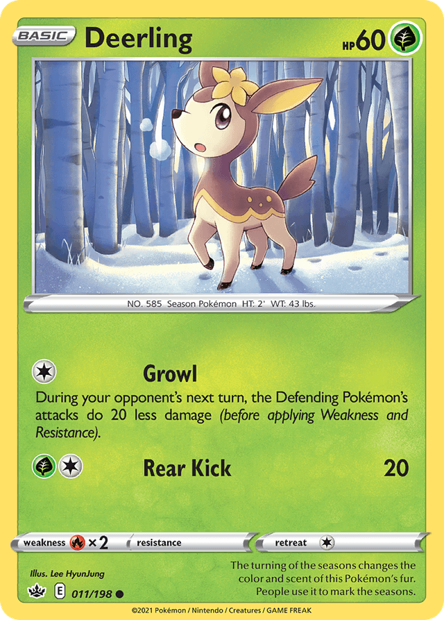 Carta Deerling 11/198 do set Chilling Reign — Pokémon TCG | Bynx