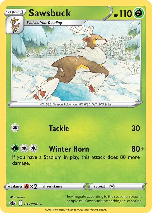 Carta Sawsbuck 12/198 do set Chilling Reign — Pokémon TCG | Bynx