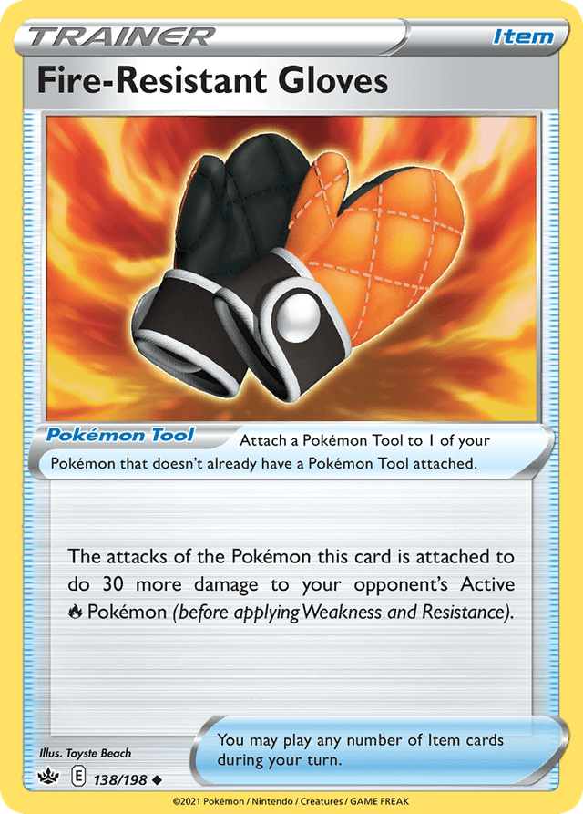 Carta Fire-Resistant Gloves 138/198 do set Chilling Reign — Pokémon TCG | Bynx
