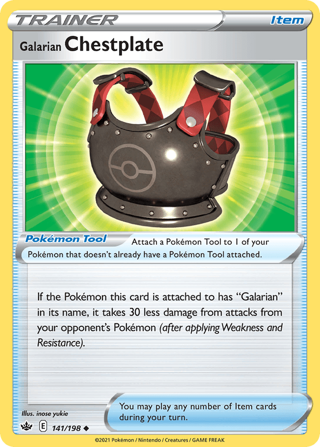 Carta Galarian Chestplate 141/198 do set Chilling Reign — Pokémon TCG | Bynx