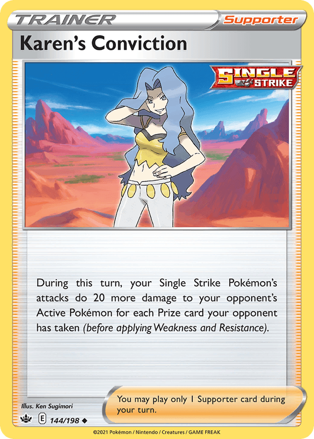 Carta Karen's Conviction 144/198 do set Chilling Reign — Pokémon TCG | Bynx