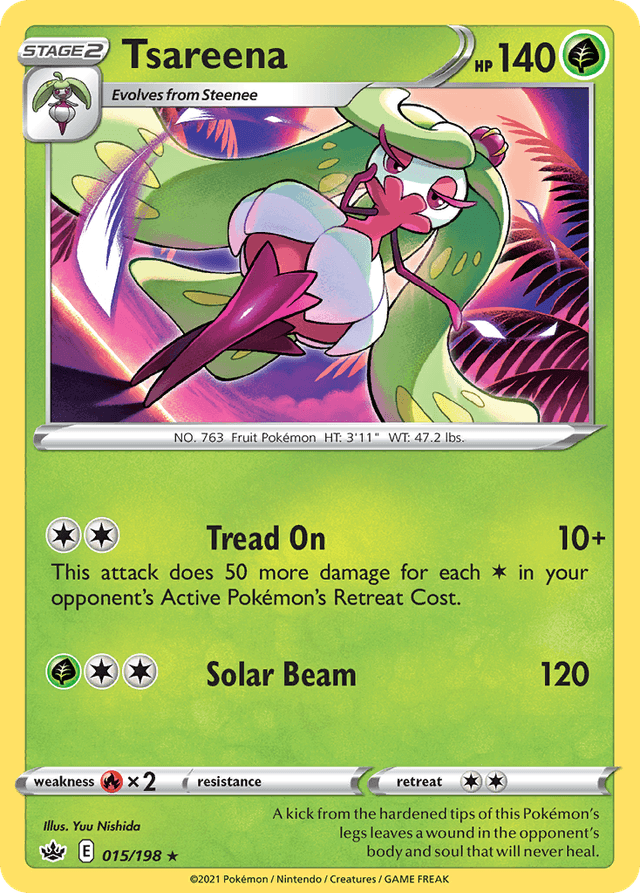 Carta Tsareena 15/198 do set Chilling Reign — Pokémon TCG | Bynx