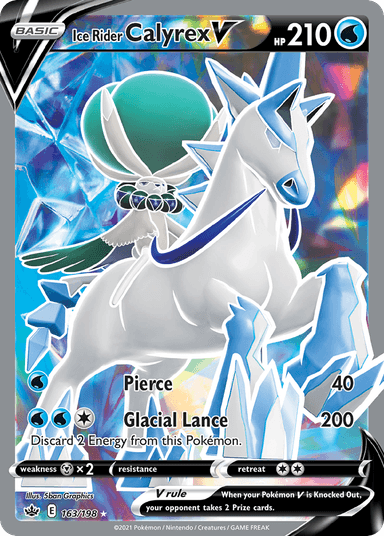 Carta Ice Rider Calyrex V 163/198 do set Chilling Reign — Pokémon TCG | Bynx