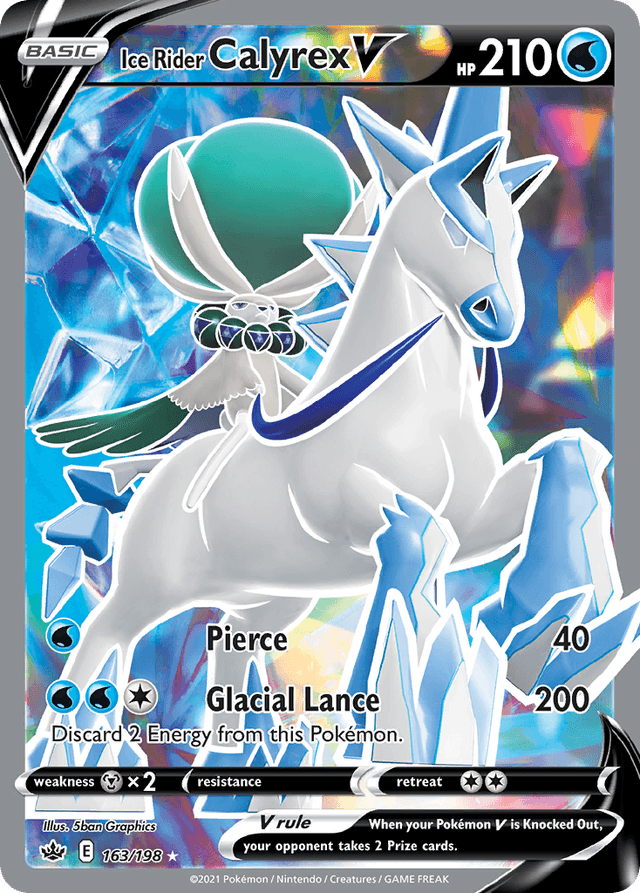 Carta Ice Rider Calyrex V 163/198 do set Chilling Reign — Pokémon TCG | Bynx