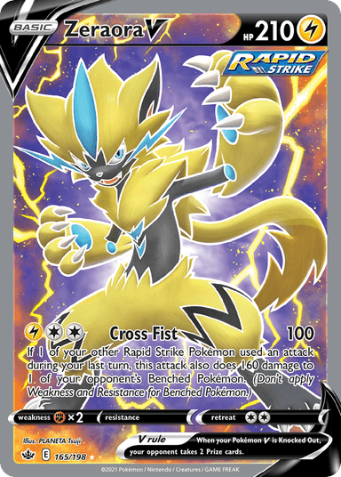 Carta Zeraora V 165/198 do set Chilling Reign — Pokémon TCG | Bynx