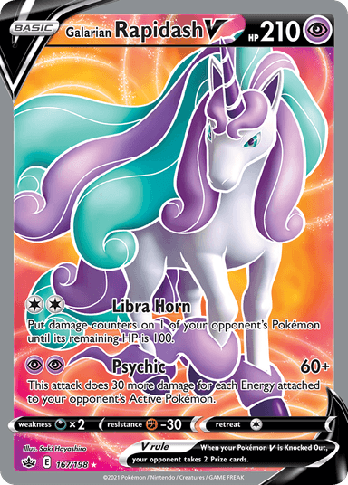 Carta Galarian Rapidash V 167/198 do set Chilling Reign — Pokémon TCG | Bynx