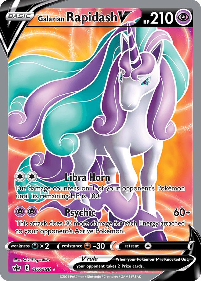 Carta Galarian Rapidash V 167/198 do set Chilling Reign — Pokémon TCG | Bynx