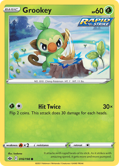 Carta Grookey 16/198 do set Chilling Reign — Pokémon TCG | Bynx