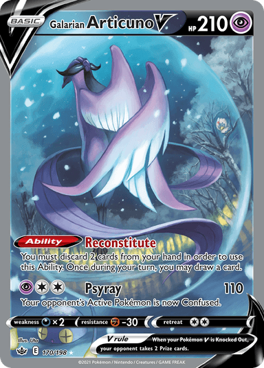 Carta Galarian Articuno V 170/198 do set Chilling Reign — Pokémon TCG | Bynx