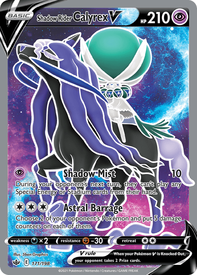 Carta Shadow Rider Calyrex V 171/198 do set Chilling Reign — Pokémon TCG | Bynx