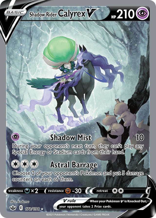 Carta Shadow Rider Calyrex V 172/198 do set Chilling Reign — Pokémon TCG | Bynx
