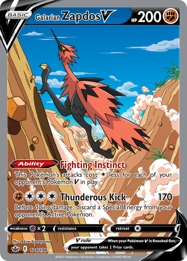 Carta Galarian Zapdos V 174/198 do set Chilling Reign — Pokémon TCG | Bynx