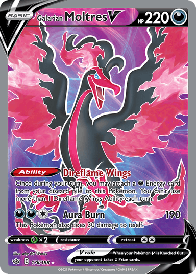 Carta Galarian Moltres V 176/198 do set Chilling Reign — Pokémon TCG | Bynx