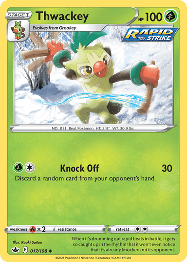 Carta Thwackey 17/198 do set Chilling Reign — Pokémon TCG | Bynx