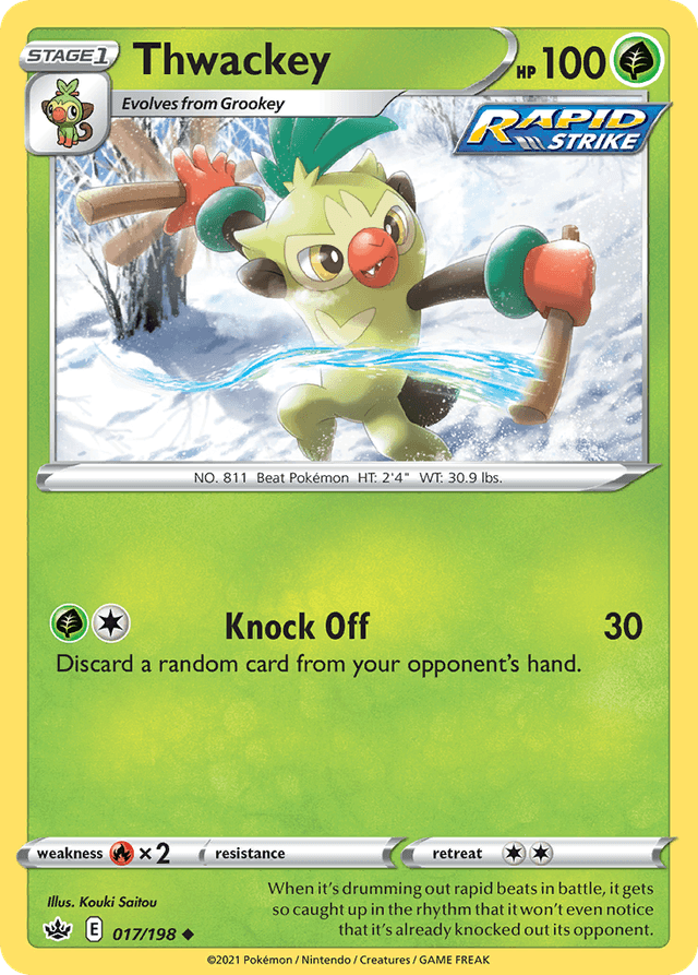 Carta Thwackey 17/198 do set Chilling Reign — Pokémon TCG | Bynx