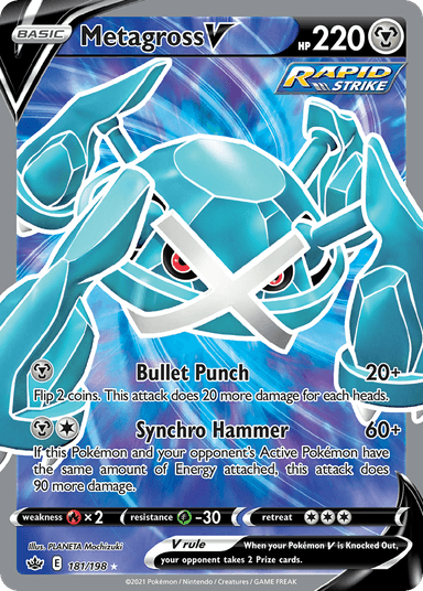 Carta Metagross V 181/198 do set Chilling Reign — Pokémon TCG | Bynx
