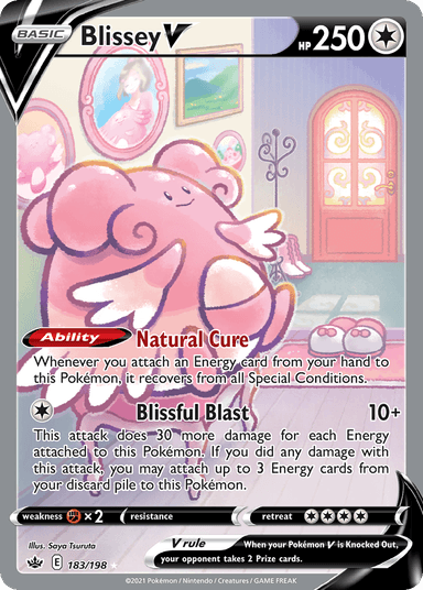 Carta Blissey V 183/198 do set Chilling Reign — Pokémon TCG | Bynx