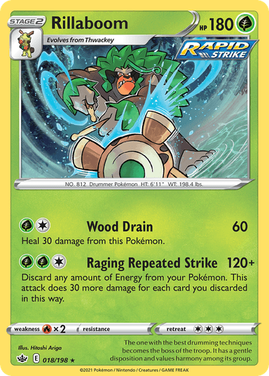 Carta Rillaboom 18/198 do set Chilling Reign — Pokémon TCG | Bynx