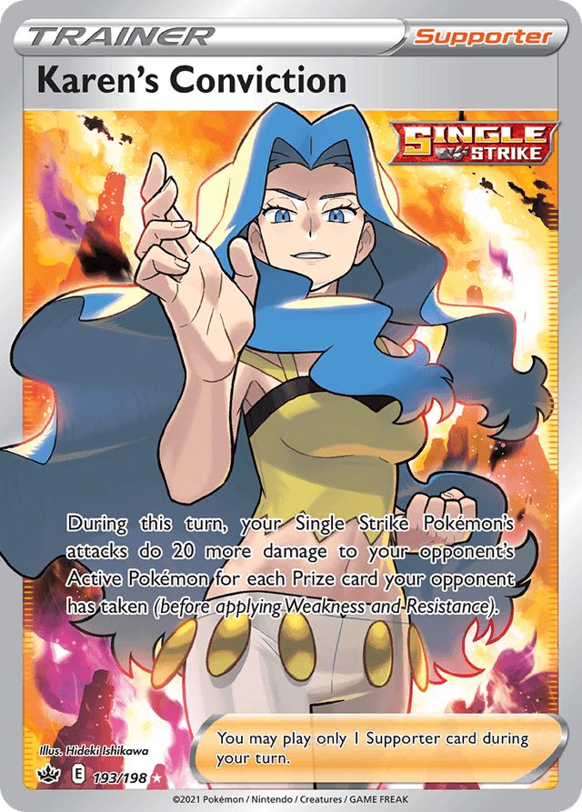 Carta Karen's Conviction 193/198 do set Chilling Reign — Pokémon TCG | Bynx