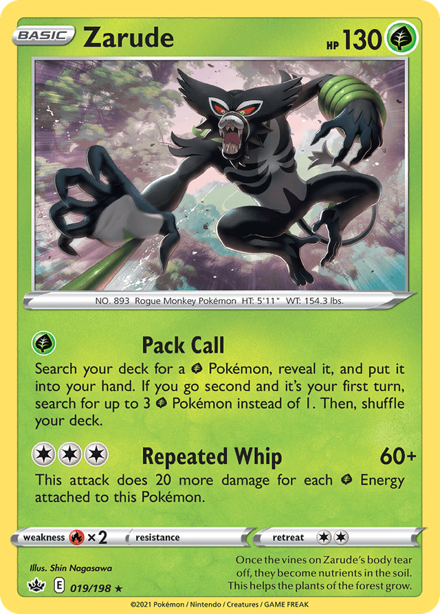 Carta Zarude 19/198 do set Chilling Reign — Pokémon TCG | Bynx