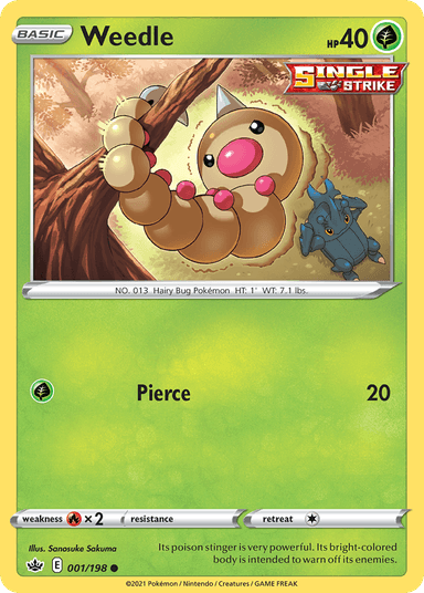 Carta Weedle 1/198 do set Chilling Reign — Pokémon TCG | Bynx