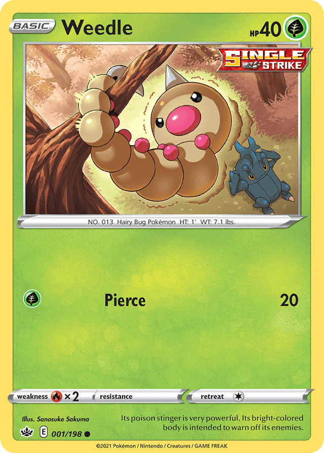 Carta Weedle 1/198 do set Chilling Reign — Pokémon TCG | Bynx