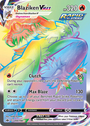 Carta Blaziken VMAX 200/198 do set Chilling Reign — Pokémon TCG | Bynx