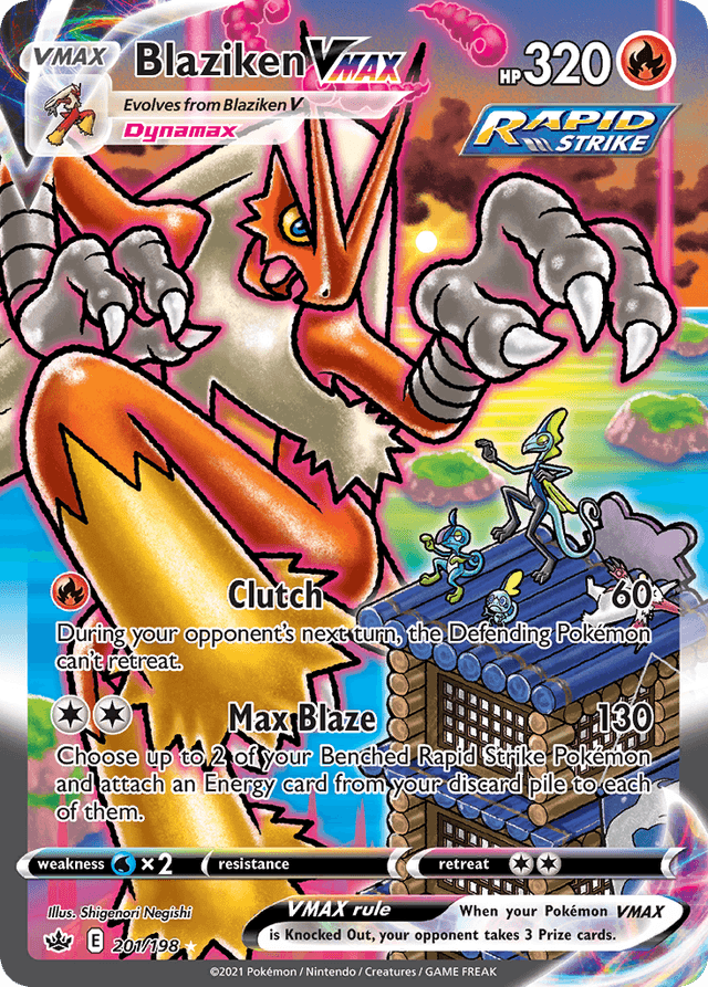 Carta Blaziken VMAX 201/198 do set Chilling Reign — Pokémon TCG | Bynx
