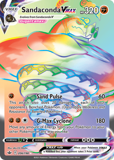 Carta Sandaconda VMAX 206/198 do set Chilling Reign — Pokémon TCG | Bynx