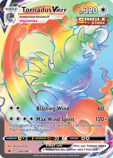 Carta Tornadus VMAX 209/198 do set Chilling Reign — Pokémon TCG | Bynx