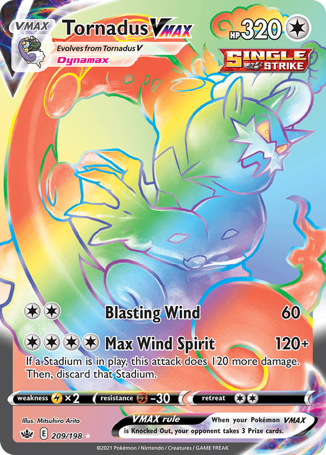 Carta Tornadus VMAX 209/198 do set Chilling Reign — Pokémon TCG | Bynx