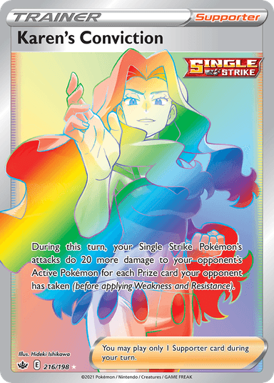 Carta Karen's Conviction 216/198 do set Chilling Reign — Pokémon TCG | Bynx