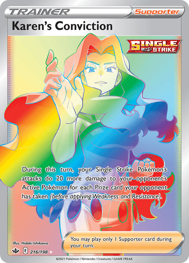 Carta Karen's Conviction 216/198 do set Chilling Reign — Pokémon TCG | Bynx