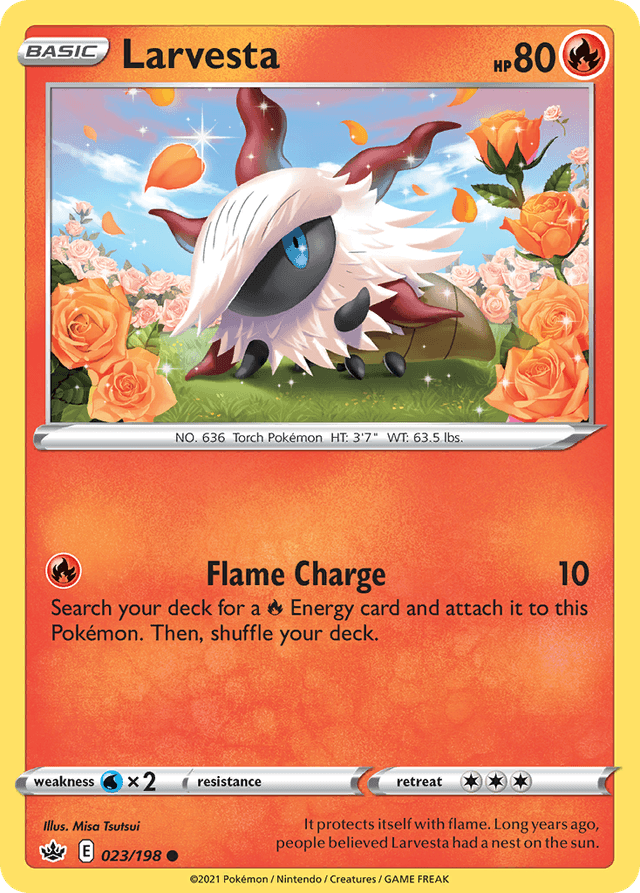 Carta Larvesta 23/198 do set Chilling Reign — Pokémon TCG | Bynx