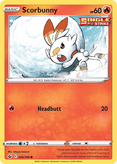 Carta Scorbunny 26/198 do set Chilling Reign — Pokémon TCG | Bynx