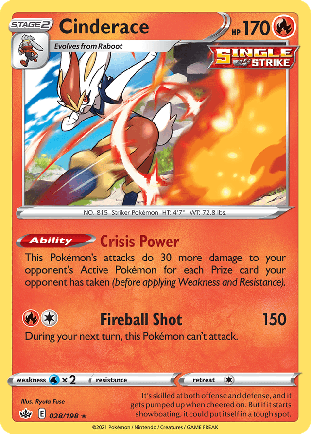 Carta Cinderace 28/198 do set Chilling Reign — Pokémon TCG | Bynx