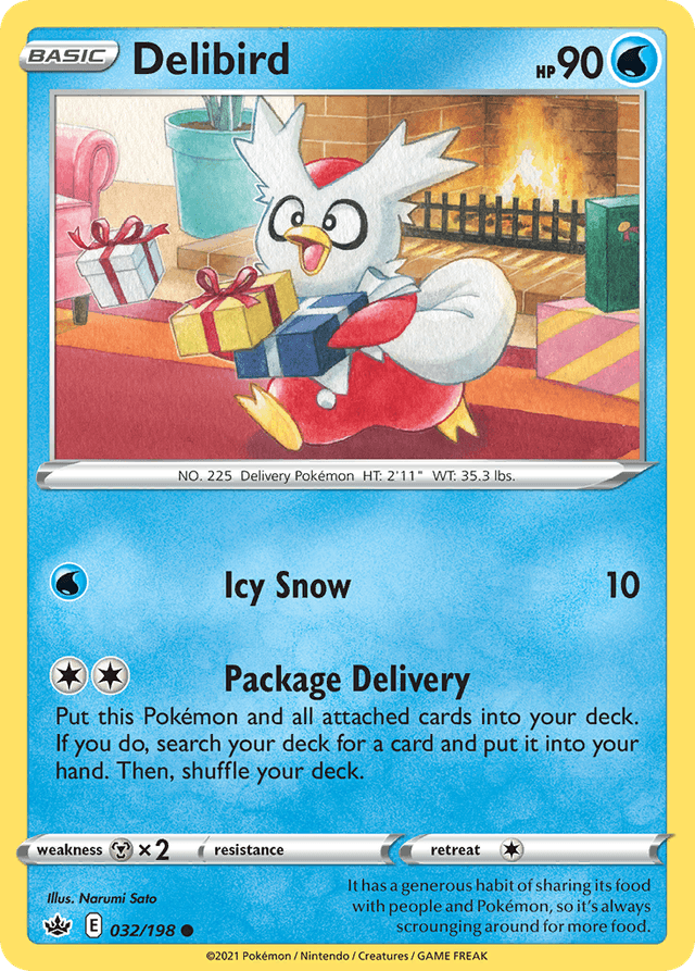 Carta Delibird 32/198 do set Chilling Reign — Pokémon TCG | Bynx