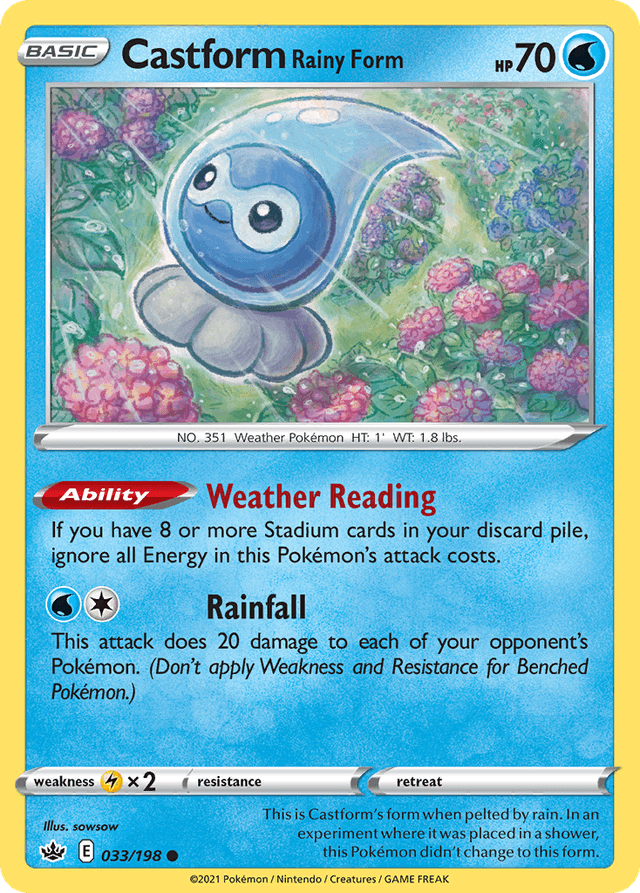 Carta Castform Rainy Form 33/198 do set Chilling Reign — Pokémon TCG | Bynx