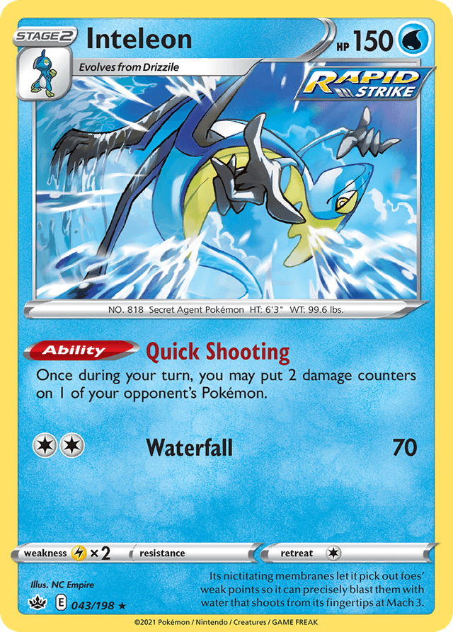 Carta Inteleon 43/198 do set Chilling Reign — Pokémon TCG | Bynx