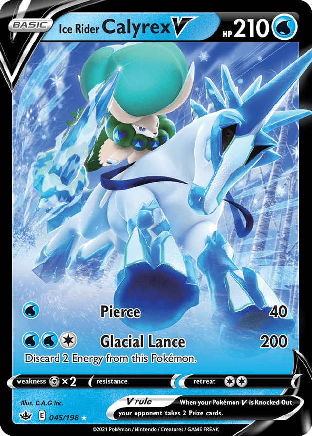 Carta Ice Rider Calyrex V 45/198 do set Chilling Reign — Pokémon TCG | Bynx
