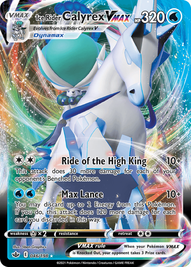 Carta Ice Rider Calyrex VMAX 46/198 do set Chilling Reign — Pokémon TCG | Bynx