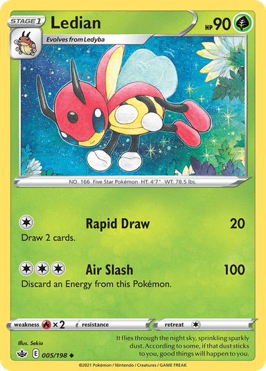 Carta Ledian 5/198 do set Chilling Reign — Pokémon TCG | Bynx