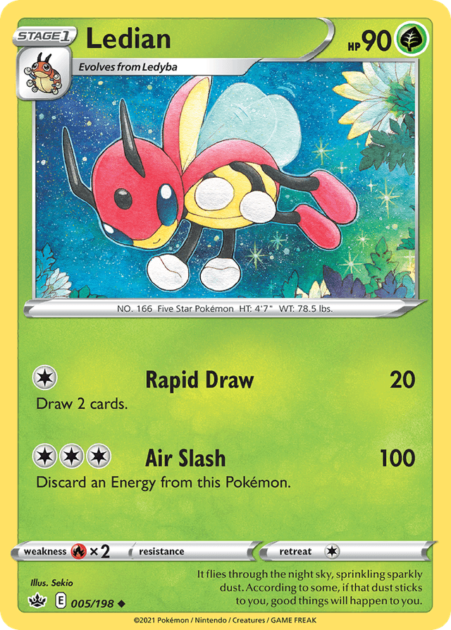 Carta Ledian 5/198 do set Chilling Reign — Pokémon TCG | Bynx