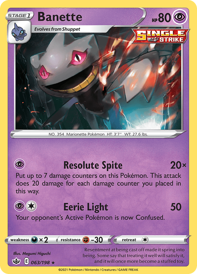 Carta Banette 63/198 do set Chilling Reign — Pokémon TCG | Bynx