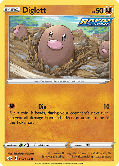 Carta Diglett 76/198 do set Chilling Reign — Pokémon TCG | Bynx