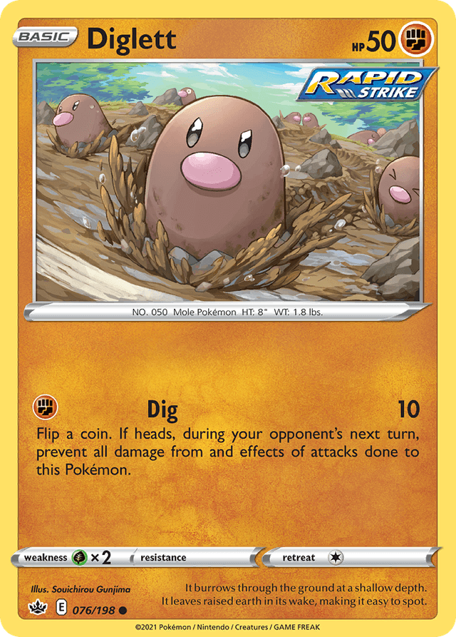 Carta Diglett 76/198 do set Chilling Reign — Pokémon TCG | Bynx