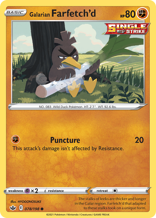 Carta Galarian Farfetch'd 78/198 do set Chilling Reign — Pokémon TCG | Bynx