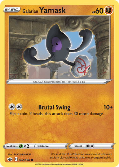 Carta Galarian Yamask 82/198 do set Chilling Reign — Pokémon TCG | Bynx