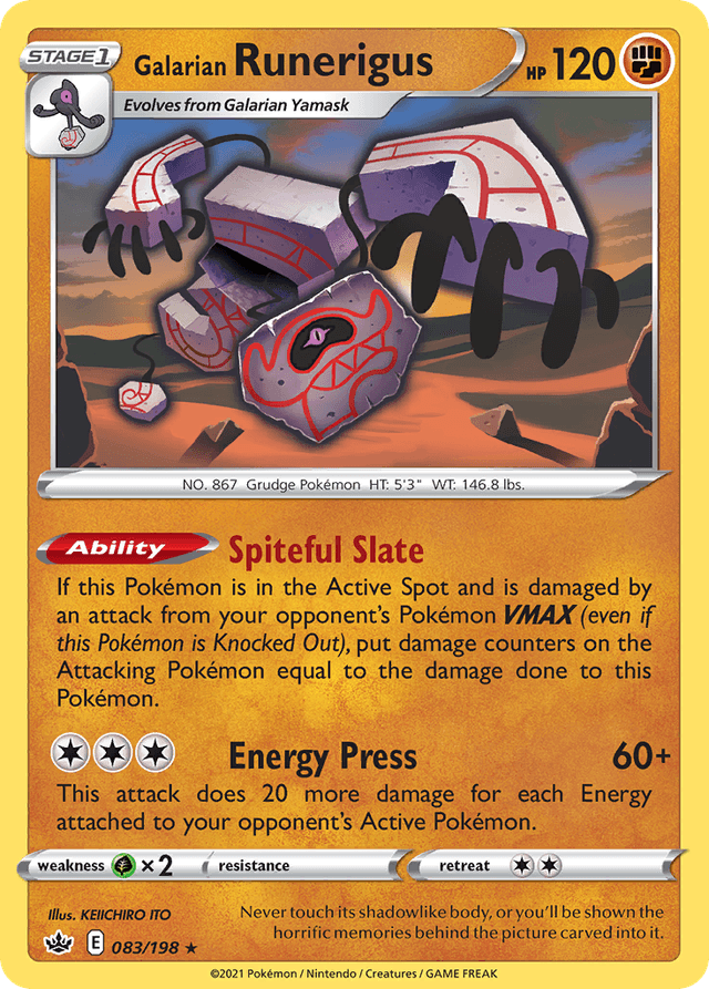 Carta Galarian Runerigus 83/198 do set Chilling Reign — Pokémon TCG | Bynx