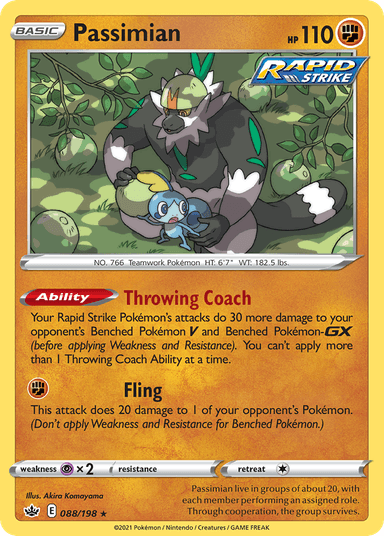 Carta Passimian 88/198 do set Chilling Reign — Pokémon TCG | Bynx